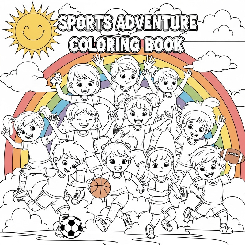 Sports Adventure Coloring Book for Kids Sports Adventure Coloring Book for Kids