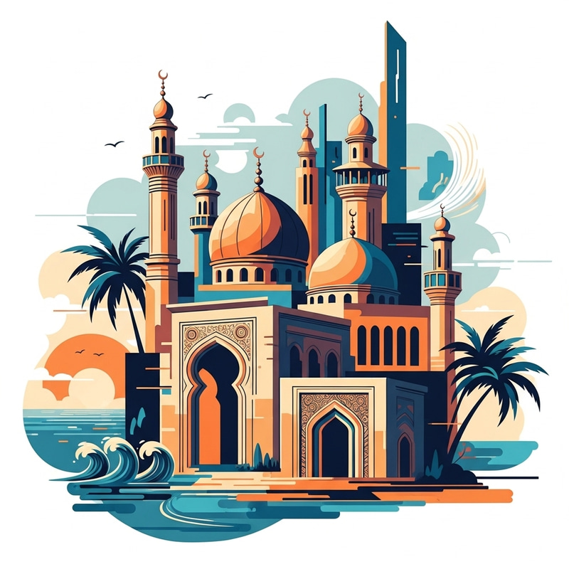 Gaza Cityscape Abstract Art | Vivid Colors & Tranquil Scenes Gaza Cityscape Abstract Art | Vivid Colors & Tranquil Scenes