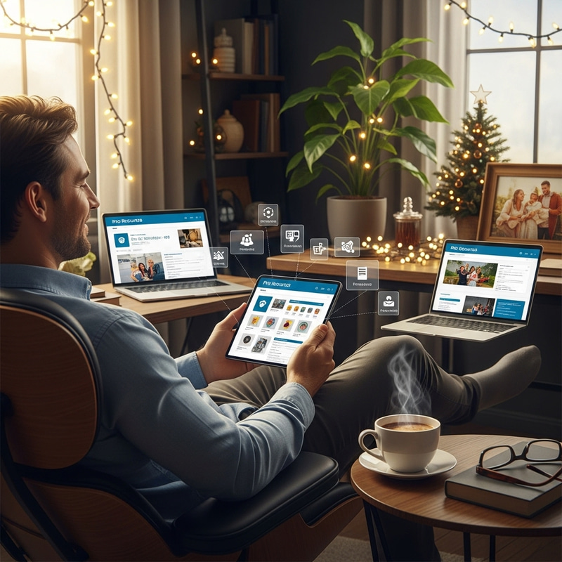 Pro Resources Services | Man Using Device for Productivity & Fun Pro Resources Services | Man Using Device for Productivity & Fun