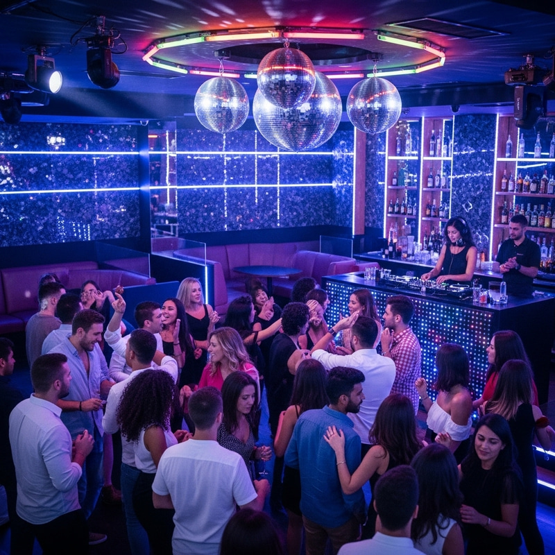 Vibrant Discotheque with Diverse Crowd | Dance & Music Spectacle