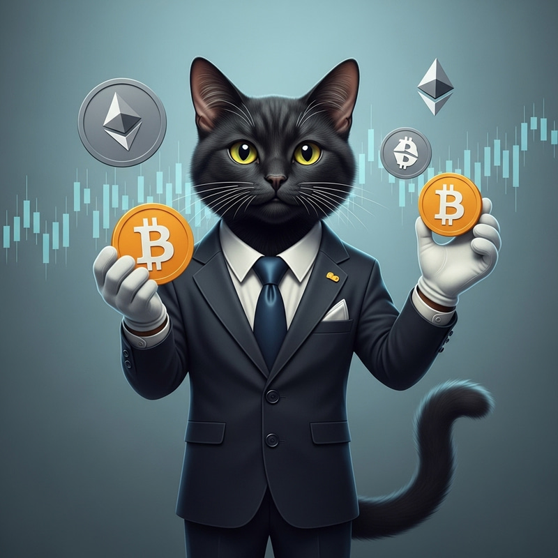 Realism Black Business Cat with White Gloves and Suit | Cryptocurrency Hustler Realism Black Business Cat with White Gloves and Suit | Cryptocurrency Hustler