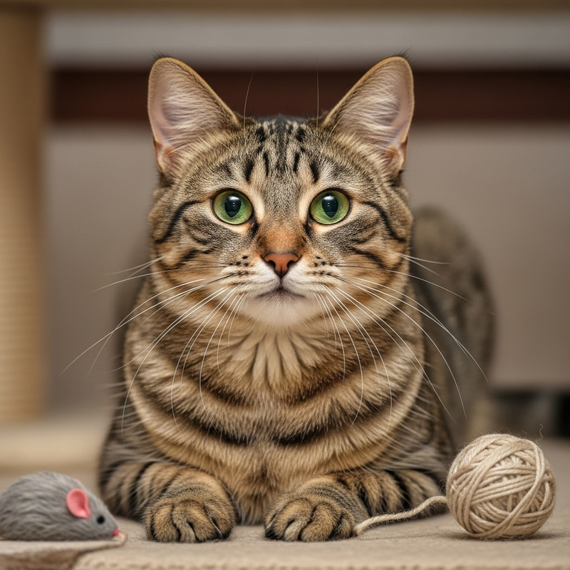 Beautiful Domestic Cat with Silky Fur and Green Eyes Beautiful Domestic Cat with Silky Fur and Green Eyes