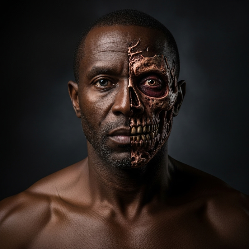 Emotive Black Man Portrait: Strength and Resilience