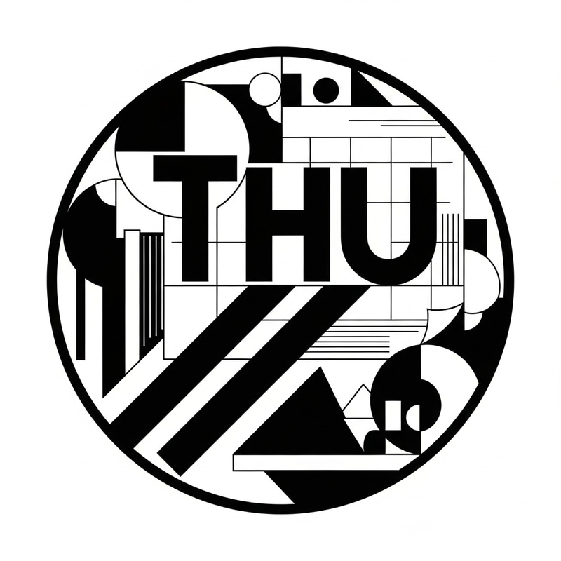 Thursday Calendar Logo in Russian Constructivist Style Thursday Calendar Logo in Russian Constructivist Style