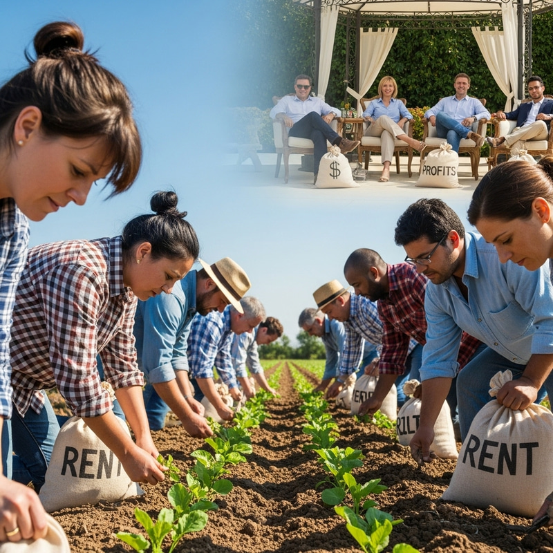 Contrasting Labor and Wealth: Hardworking Farmers vs. Wealthy Profiteers Contrasting Labor and Wealth: Hardworking Farmers vs. Wealthy Profiteers