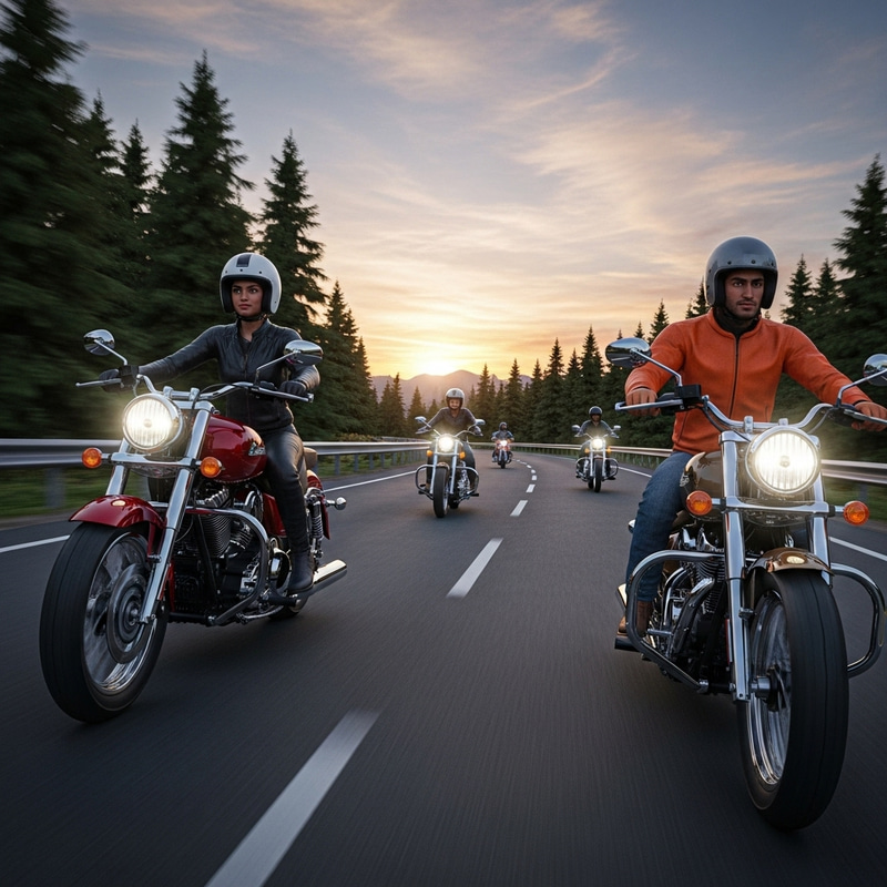 Dynamic 3D Indian Bikes Accelerating Through Scenic Landscape Dynamic 3D Indian Bikes Accelerating Through Scenic Landscape