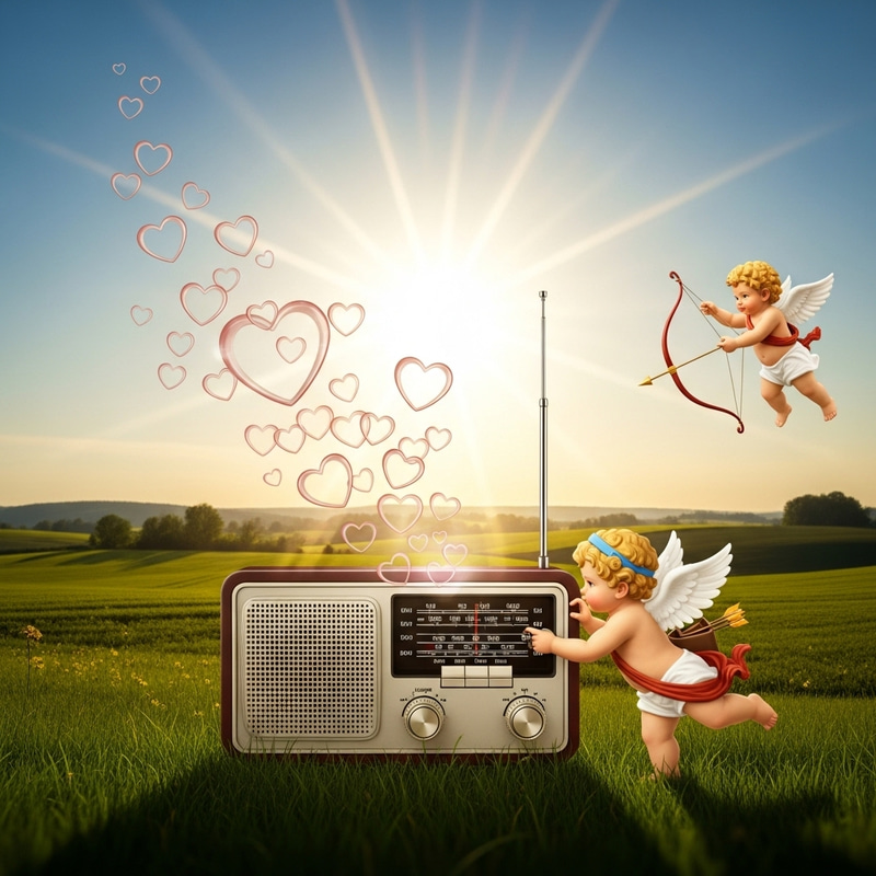 Romantic Radio: Translucent Hearts in a Sun-Lit Meadow Romantic Radio: Translucent Hearts in a Sun-Lit Meadow