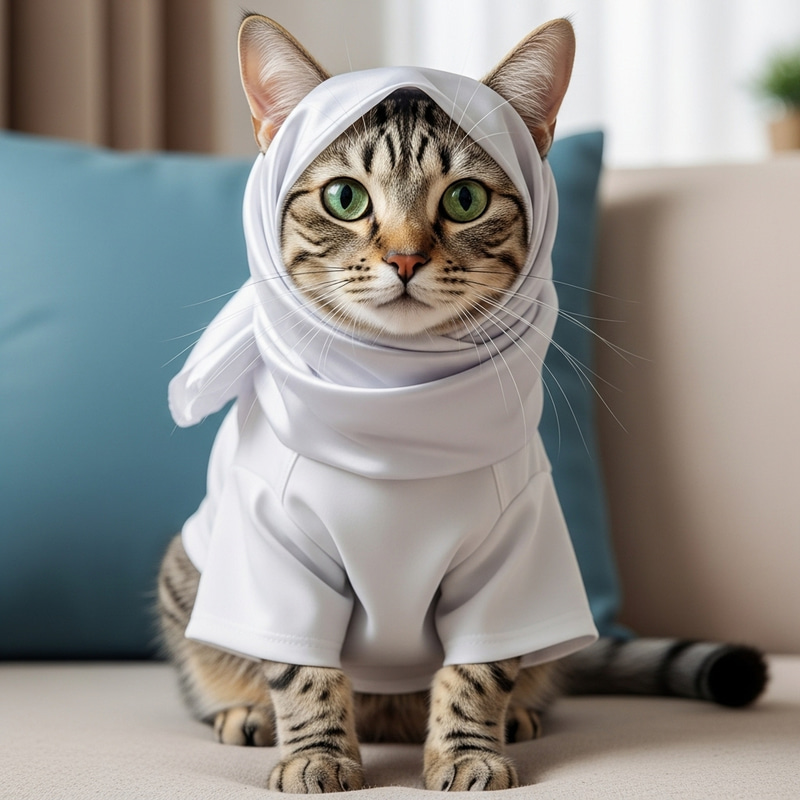 Adorable Islamic Cat in Modest Attire Adorable Islamic Cat in Modest Attire