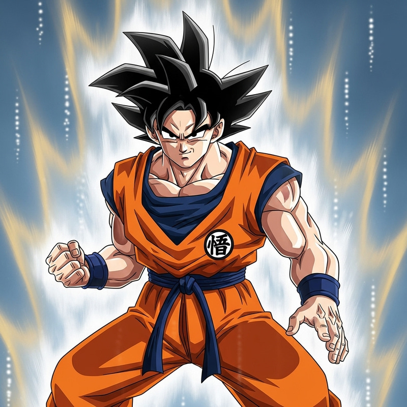 Legendary Martial Artist Goku in Iconic Orange Uniform