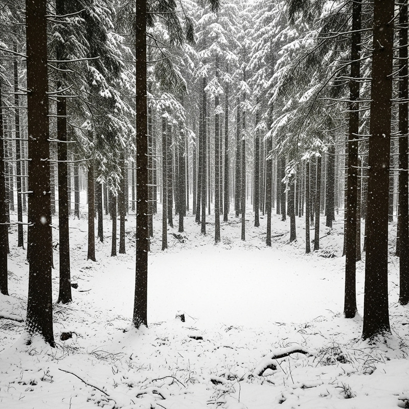 Snowy Forest Serenity - A Peaceful Winter Scene