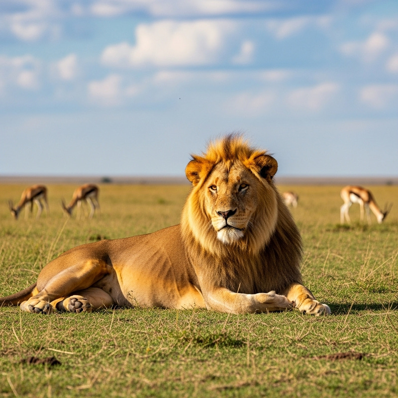 Majestic Male Lion - King of the Savanna Majestic Male Lion - King of the Savanna