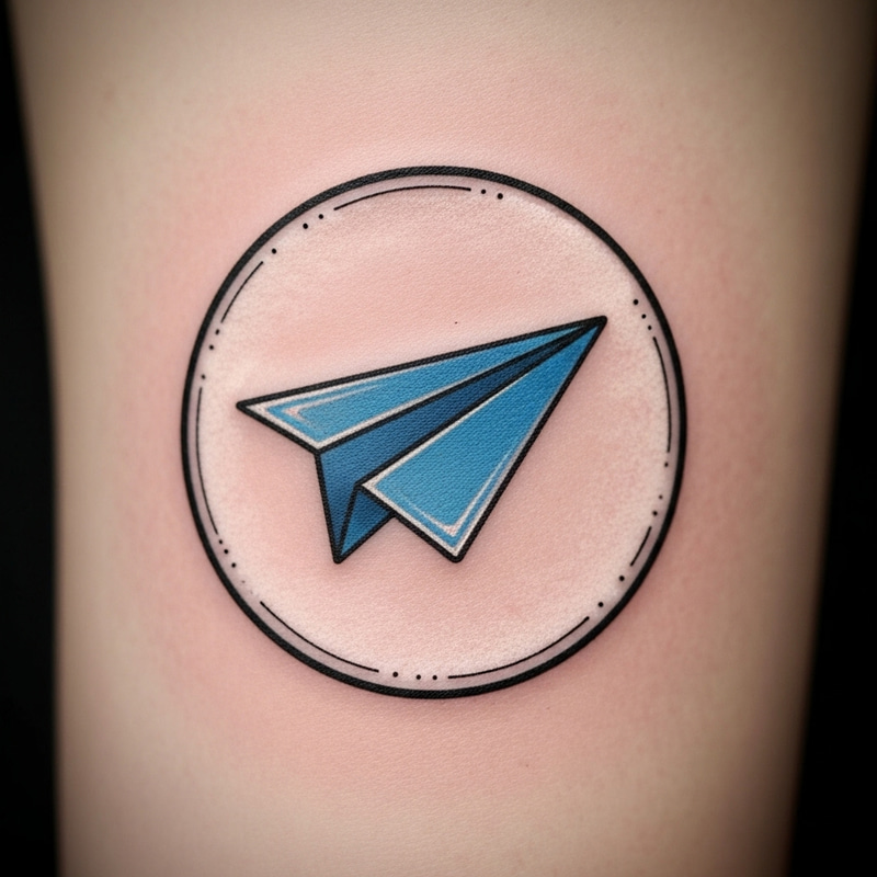 Custom Telegram Paper Plane Tattoo Design Custom Telegram Paper Plane Tattoo Design