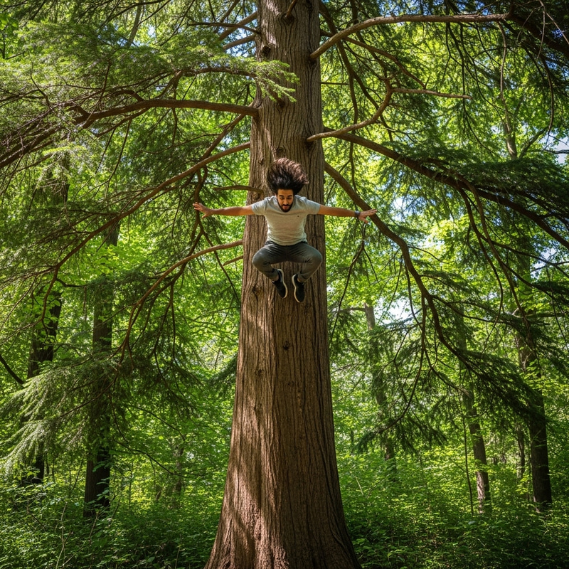 Fayez Jumping From Tree - Exhilarating Moment