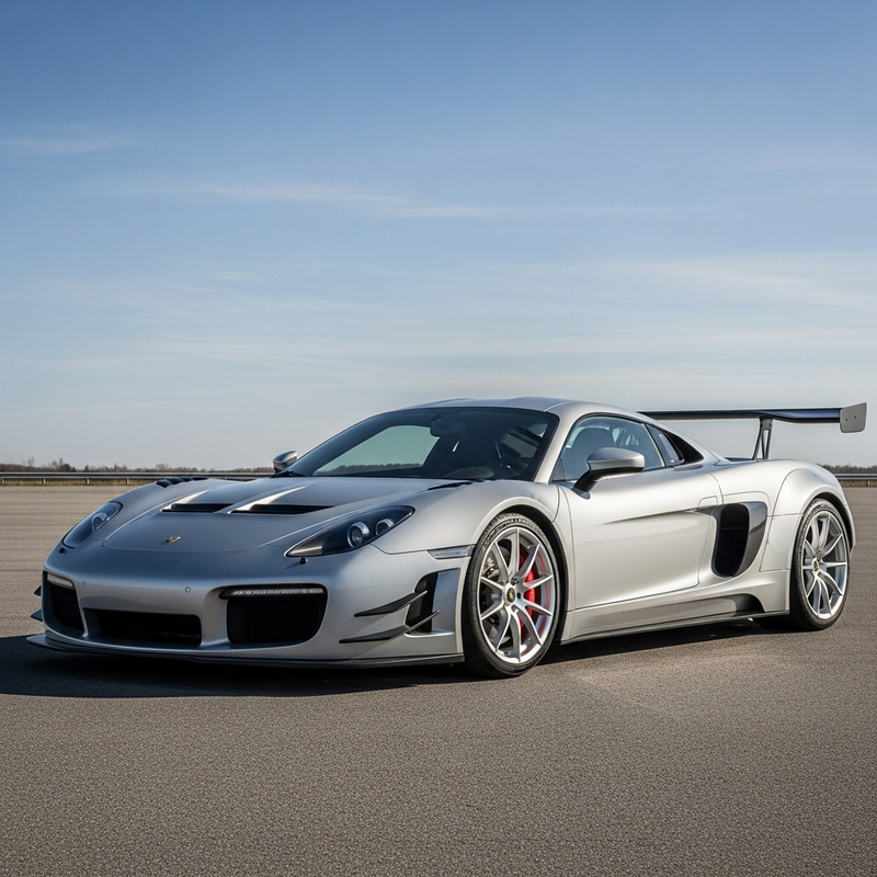 Sleek High-Performance Sports Car in Vibrant Color Sleek High-Performance Sports Car in Vibrant Color