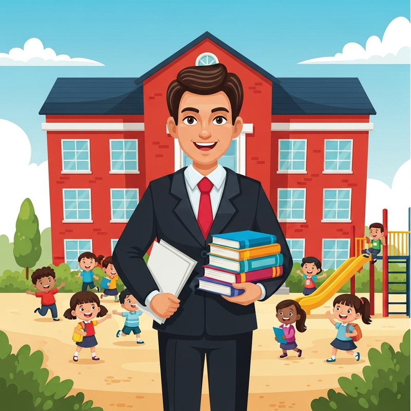 Hispanic School Principal Cartoon | Educational Leader Image Hispanic School Principal Cartoon | Educational Leader Image