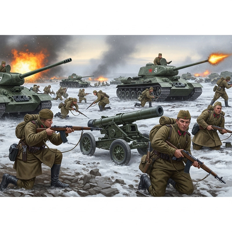 World War 2 Soviet Army Battle Scene World War 2 Soviet Army Battle Scene
