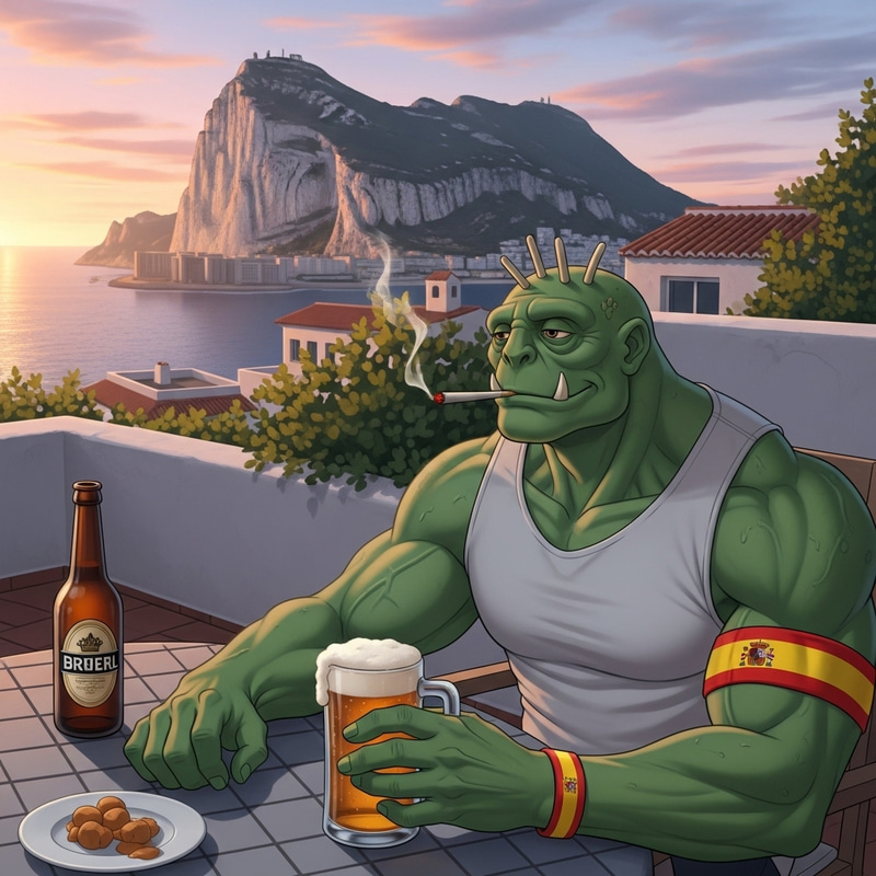 Tranquil Creature Relaxing at Gibraltar Sunset