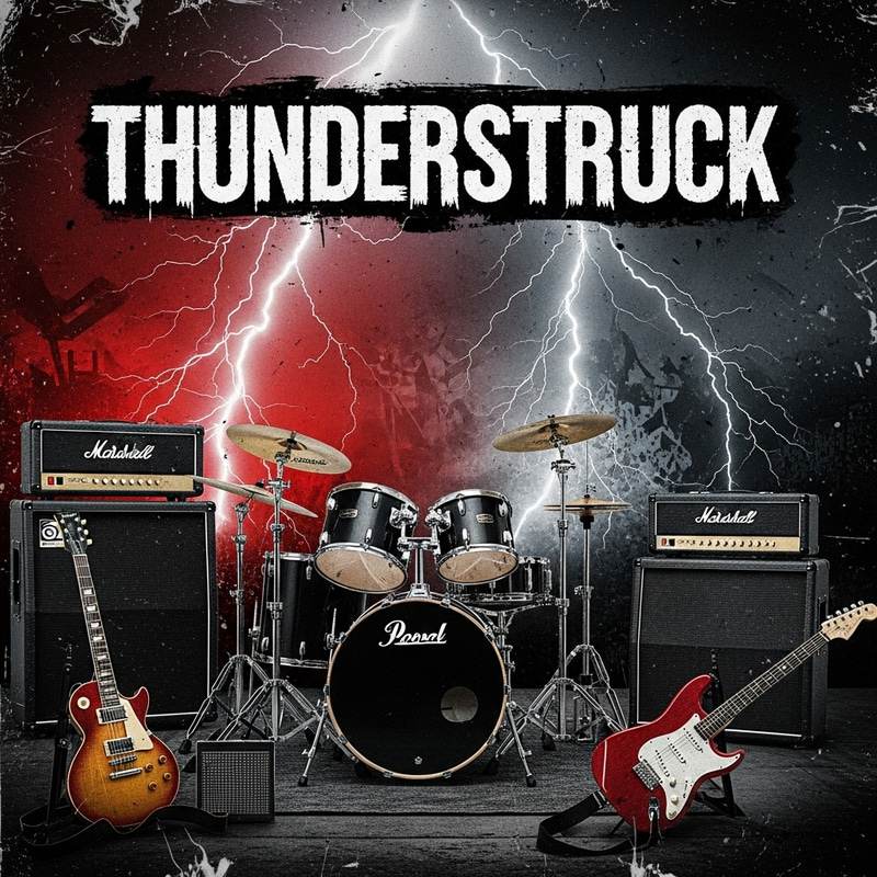 Thunderstruck - Thunderous Rock Album Cover Design Thunderstruck - Thunderous Rock Album Cover Design