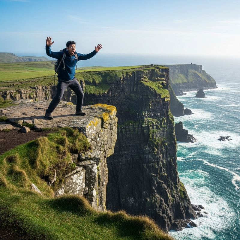 Man Falling Off Cliff | Adventure Mishap Scene