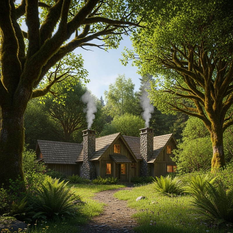 Tranquil Forest Wooden House: A Serene Haven Amid Nature