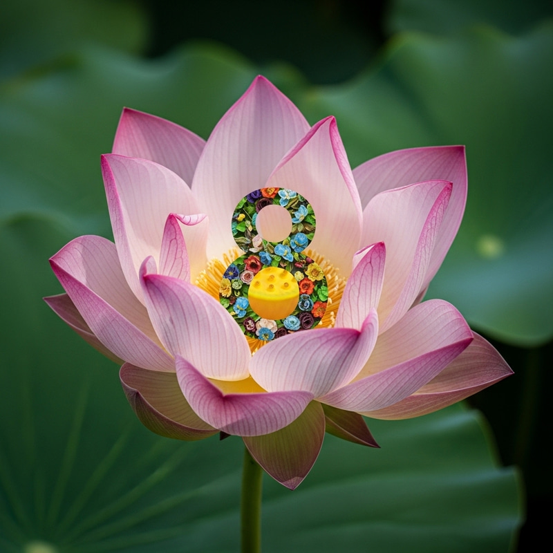 Lotus Flower with Number 8 - Symbol of Harmony Lotus Flower with Number 8 - Symbol of Harmony