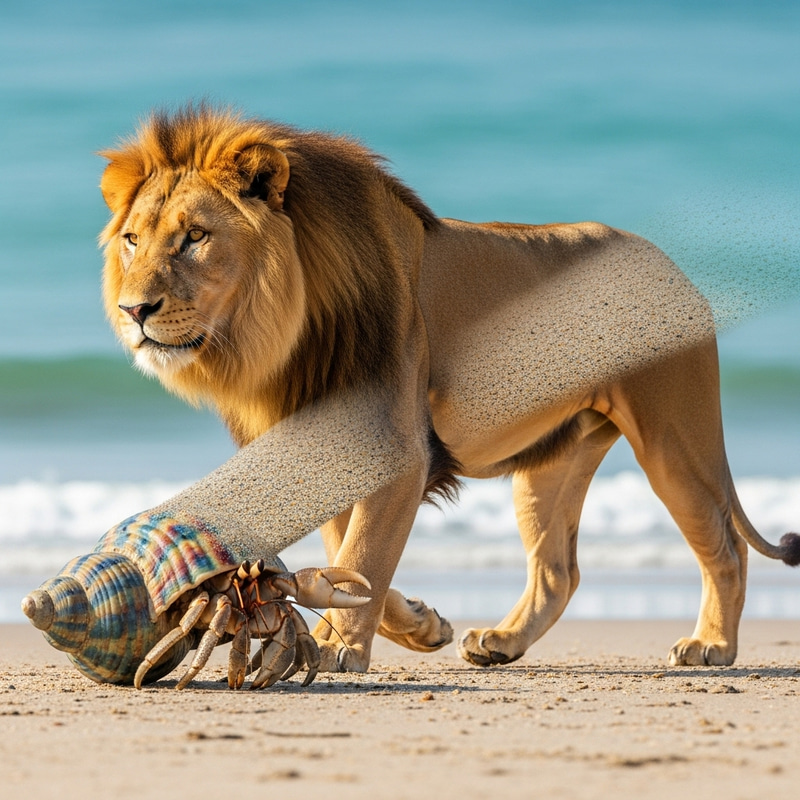 Lion and Hermit Crab Fusion Lion and Hermit Crab Fusion