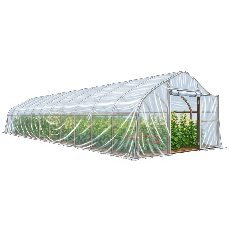 Polythene Greenhouse Supported by 8x30 Wooden Poles | Gardening Ideas Polythene Greenhouse Supported by 8x30 Wooden Poles | Gardening Ideas