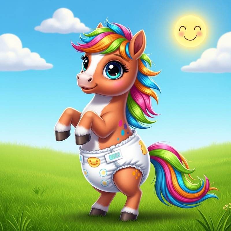 Cute Pony in Pampers - Magical and Adorable Cute Pony in Pampers - Magical and Adorable