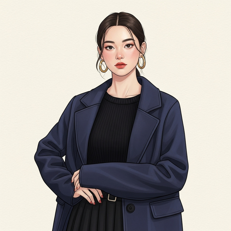 Modern Fashion Portrait with Japanese Influence | Stylish Elegance and Natural Beauty