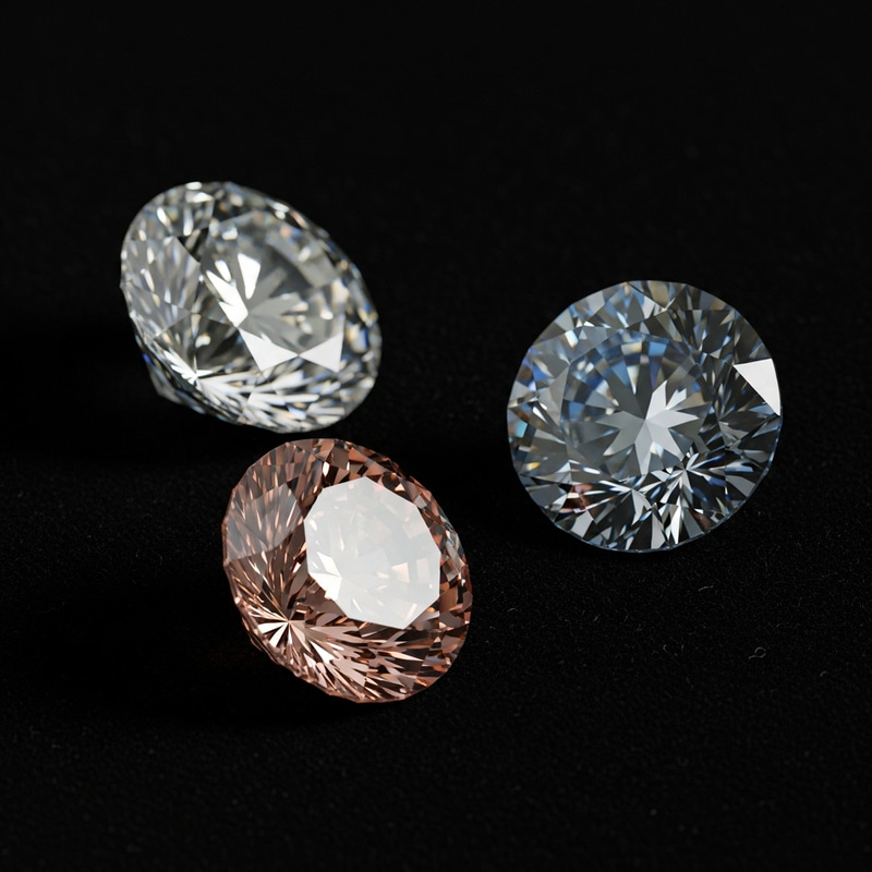 Radiant Diamonds: Classic Clear, Blue Tint, Pale Pink | Stunning Trio Sparkling Gems Radiant Diamonds: Classic Clear, Blue Tint, Pale Pink | Stunning Trio Sparkling Gems