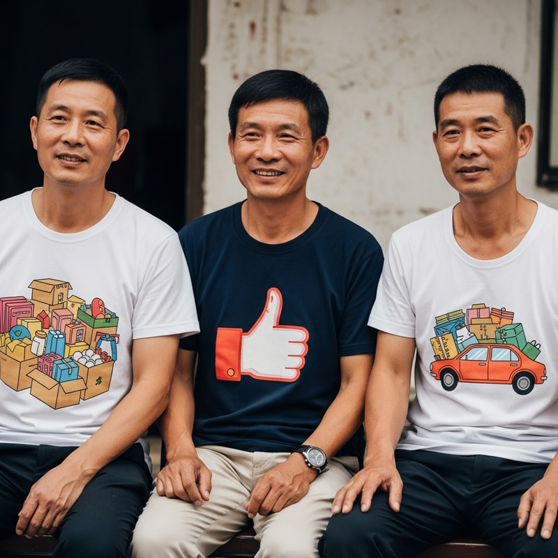 Three Happy Chinese People in Creative Apparel Designs | Diverse Lifestyle