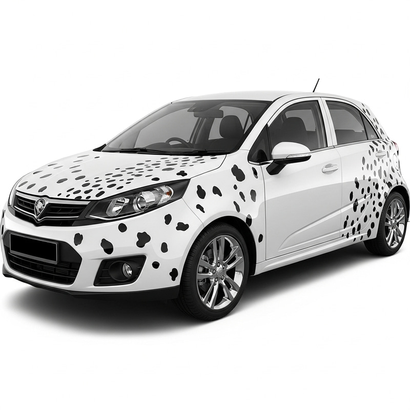 Sophisticated White Proton Iriz with Dalmatian Design Sophisticated White Proton Iriz with Dalmatian Design