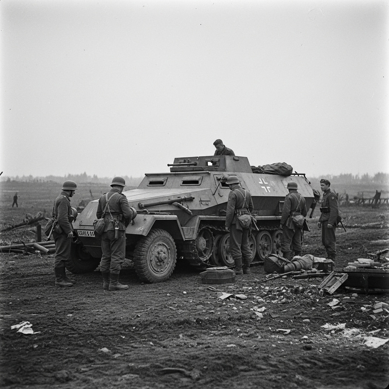 Vintage SD.Kfz. Half-track in Historical World War II Photo