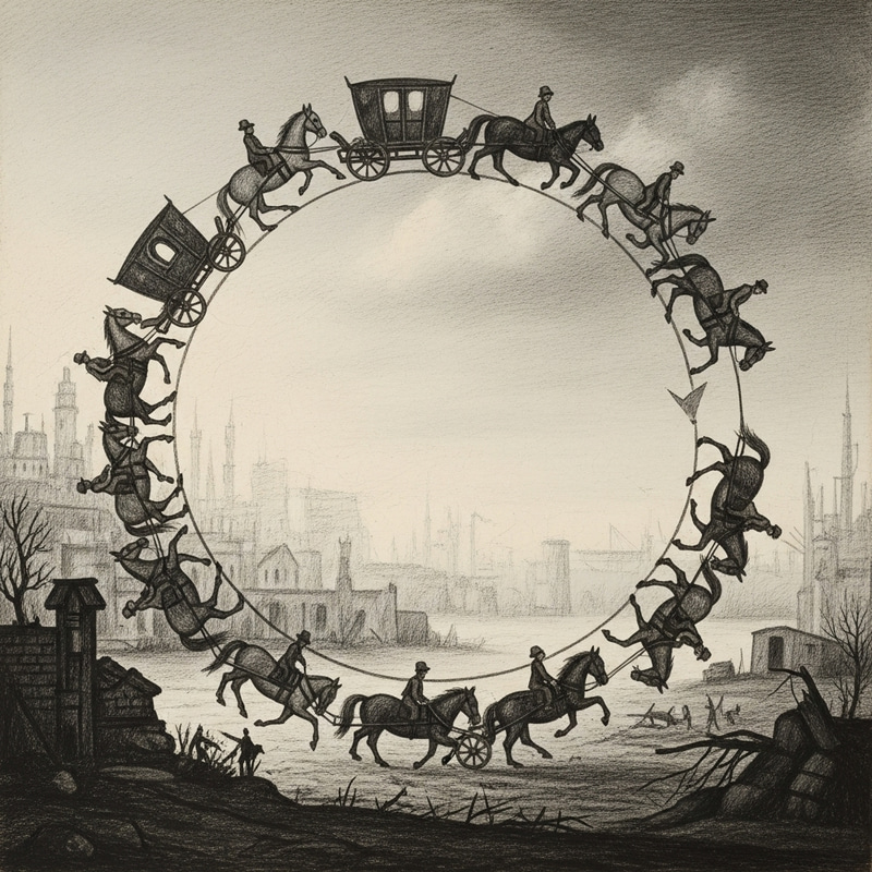 Cycle of No Return: Unknown Painter's Style | Industry & Nature