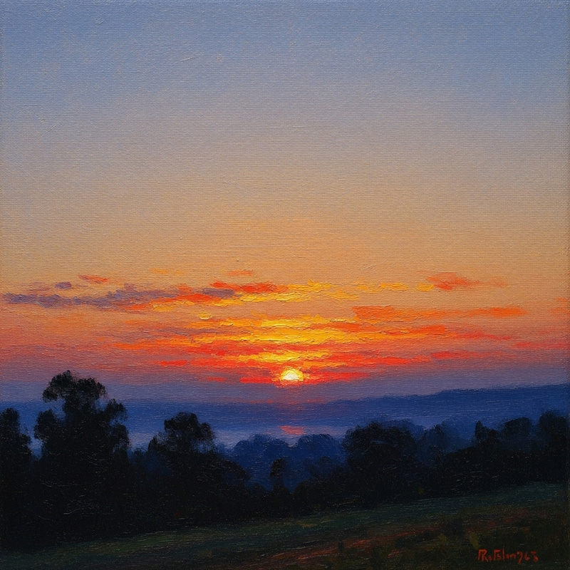 Breathtaking Sunrise in Impressionist Style Breathtaking Sunrise in Impressionist Style
