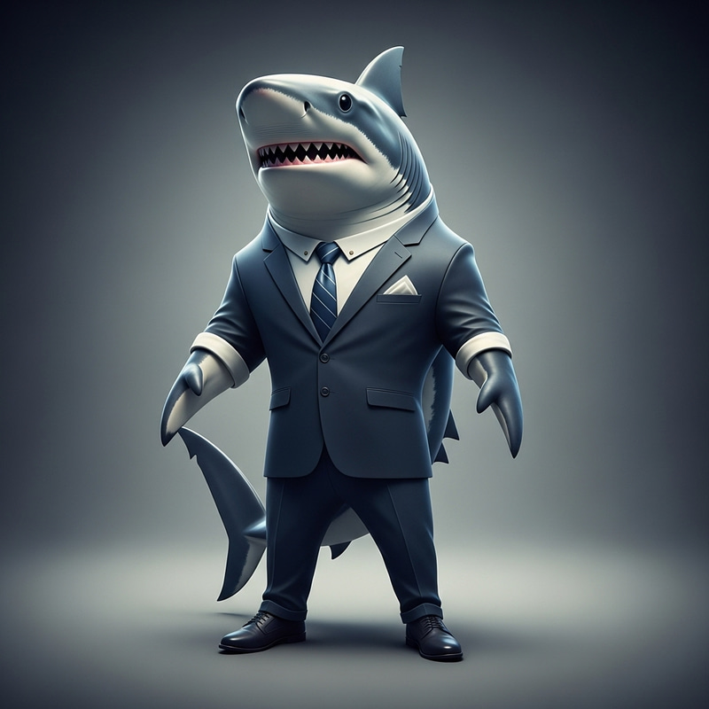 Corporate Shark: Executive in a Tailored Suit Corporate Shark: Executive in a Tailored Suit