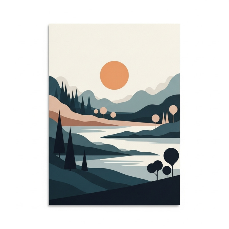 Abstract Landscape Artwork: Minimalist Interpretation