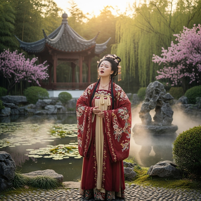 Beautiful Traditional Chinese Singer Performing