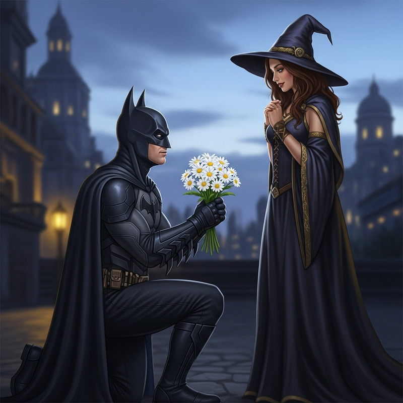 Batman's Floral Gesture to Beautiful Witch