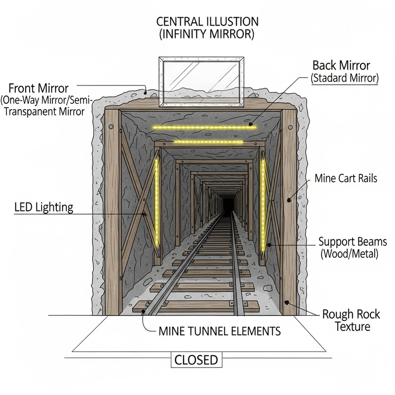 Infinite Mine Tunnel Mirage | Optical Illusion Sketch Infinite Mine Tunnel Mirage | Optical Illusion Sketch