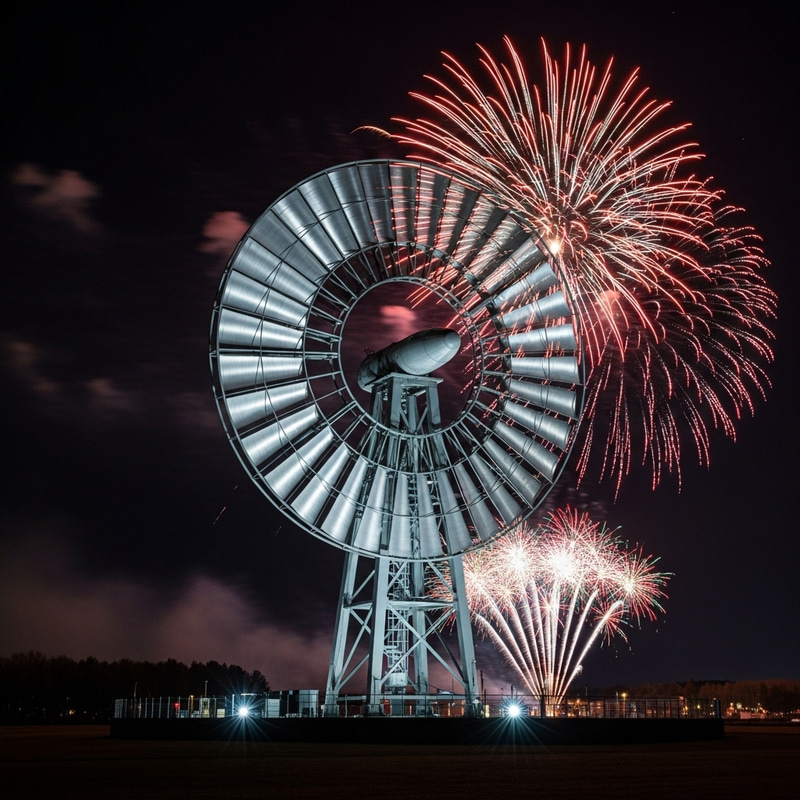 New Year Turbine Lights Up Sky New Year Turbine Lights Up Sky