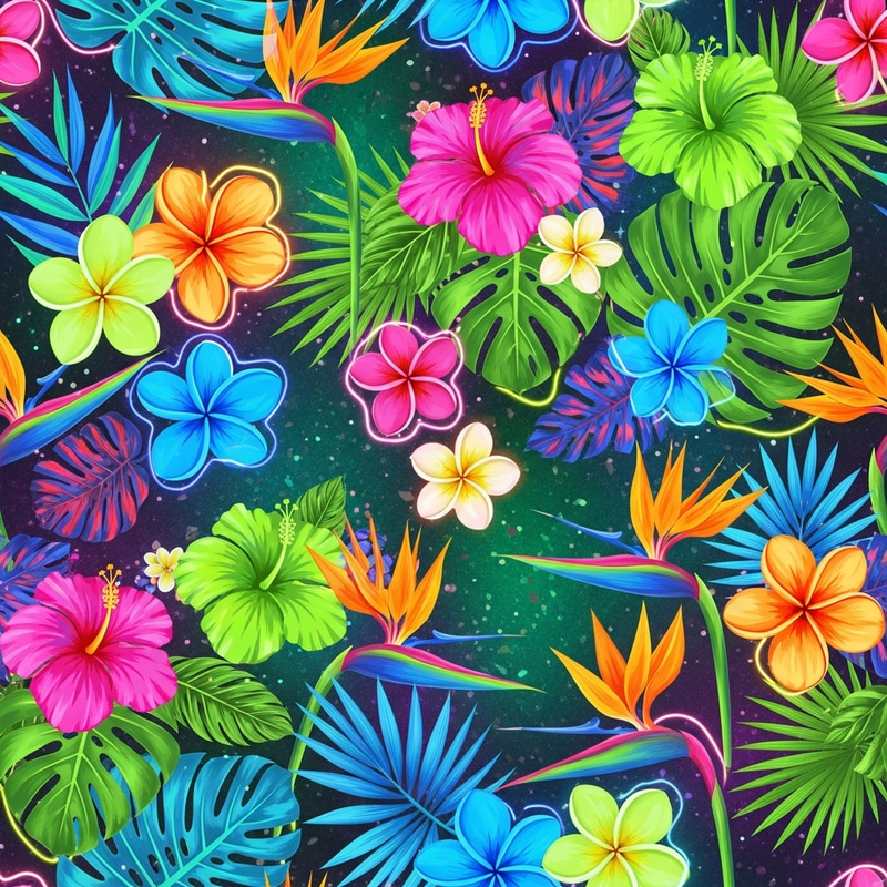 Tropical Floral Pattern for Dance Clubs Tropical Floral Pattern for Dance Clubs