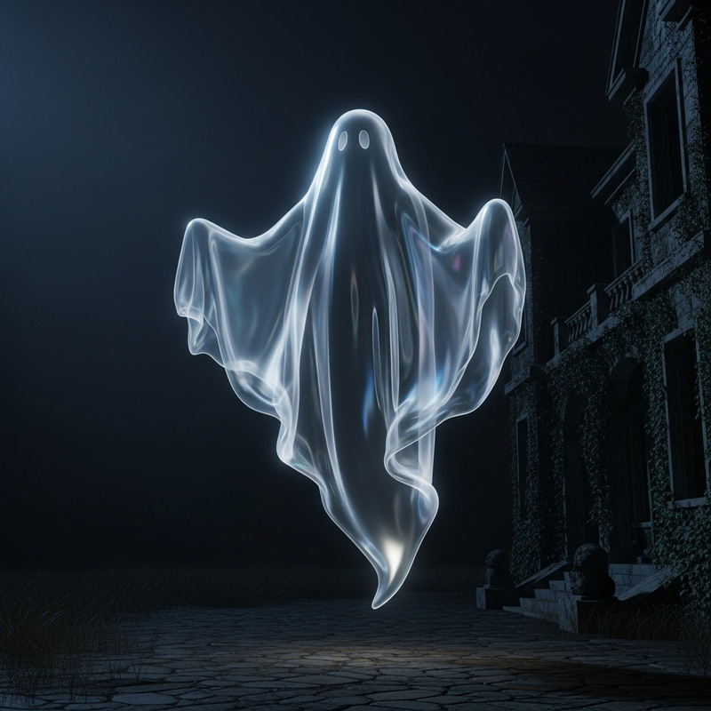 Ethereal Ghost in Moonlight - Tranquil Presence Ethereal Ghost in Moonlight - Tranquil Presence