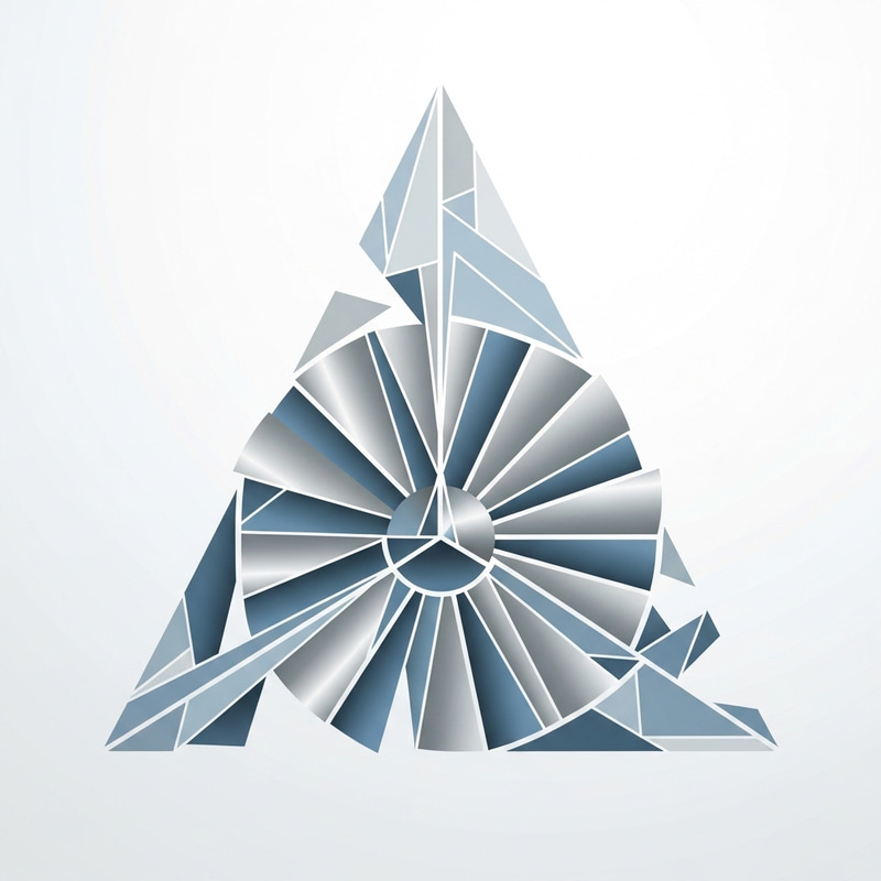 Artistic Turbine Blade Illustration with Triangle Design