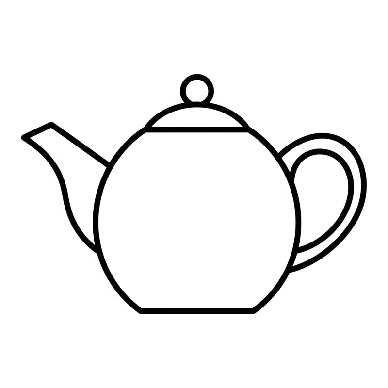 Simple Tea Pot Line Art for Easy Coloring Fun Simple Tea Pot Line Art for Easy Coloring Fun