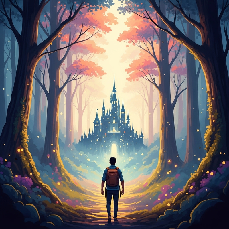 Mystical Forest: Enchanted Castle & Magical Journey - Fantasy Art Mystical Forest: Enchanted Castle & Magical Journey - Fantasy Art