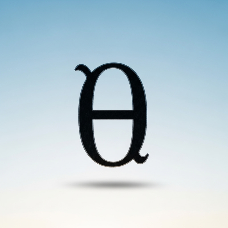 Bold Theta Greek Letter on Light Blue Background | Teta Bold Theta Greek Letter on Light Blue Background | Teta