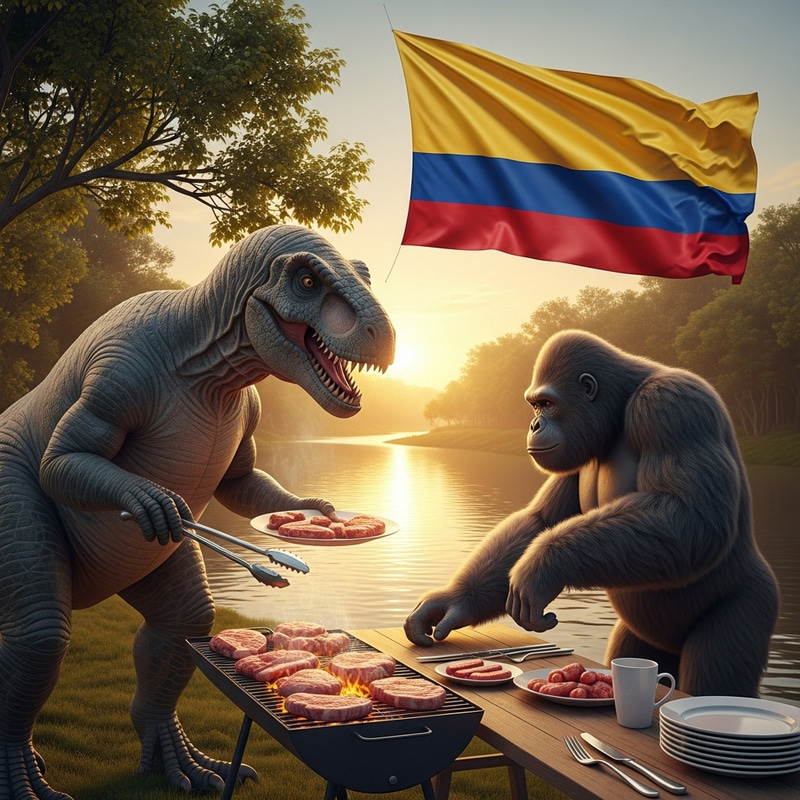 Godzilla vs Kong BBQ by the Colombian River