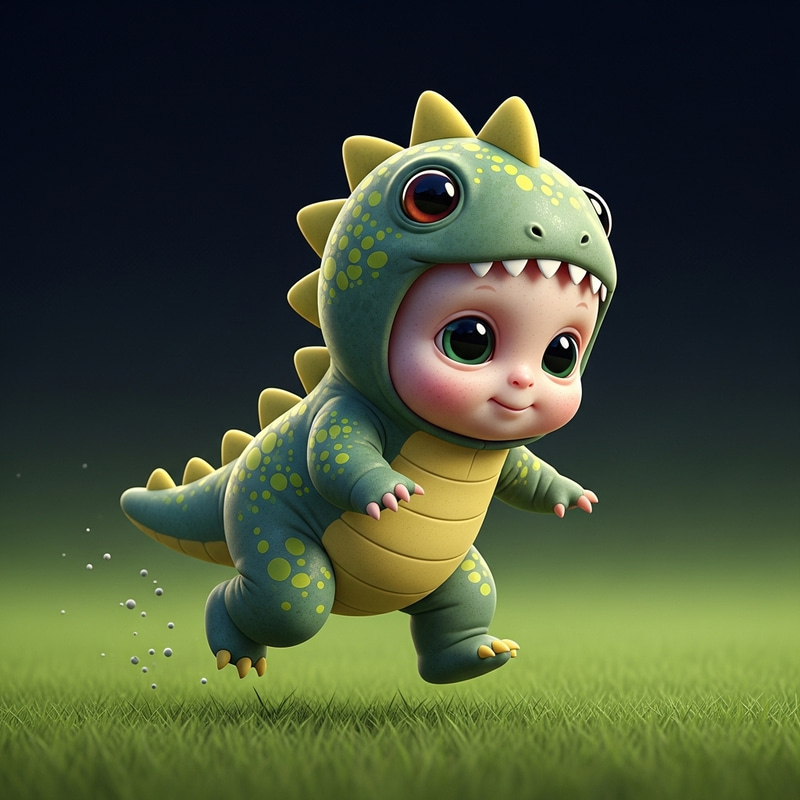 Baby Parasite Dressed Up as Dinosaur | Adorably Playful Baby Parasite Dressed Up as Dinosaur | Adorably Playful