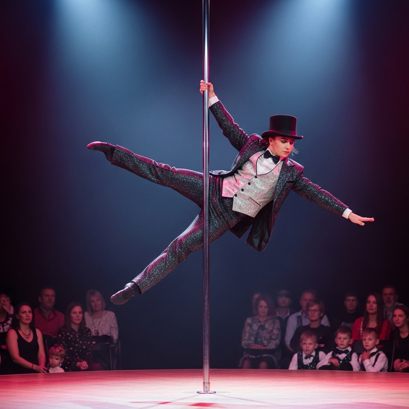 Striptease Acrobat | Top Hat Pole Dance Performance Striptease Acrobat | Top Hat Pole Dance Performance